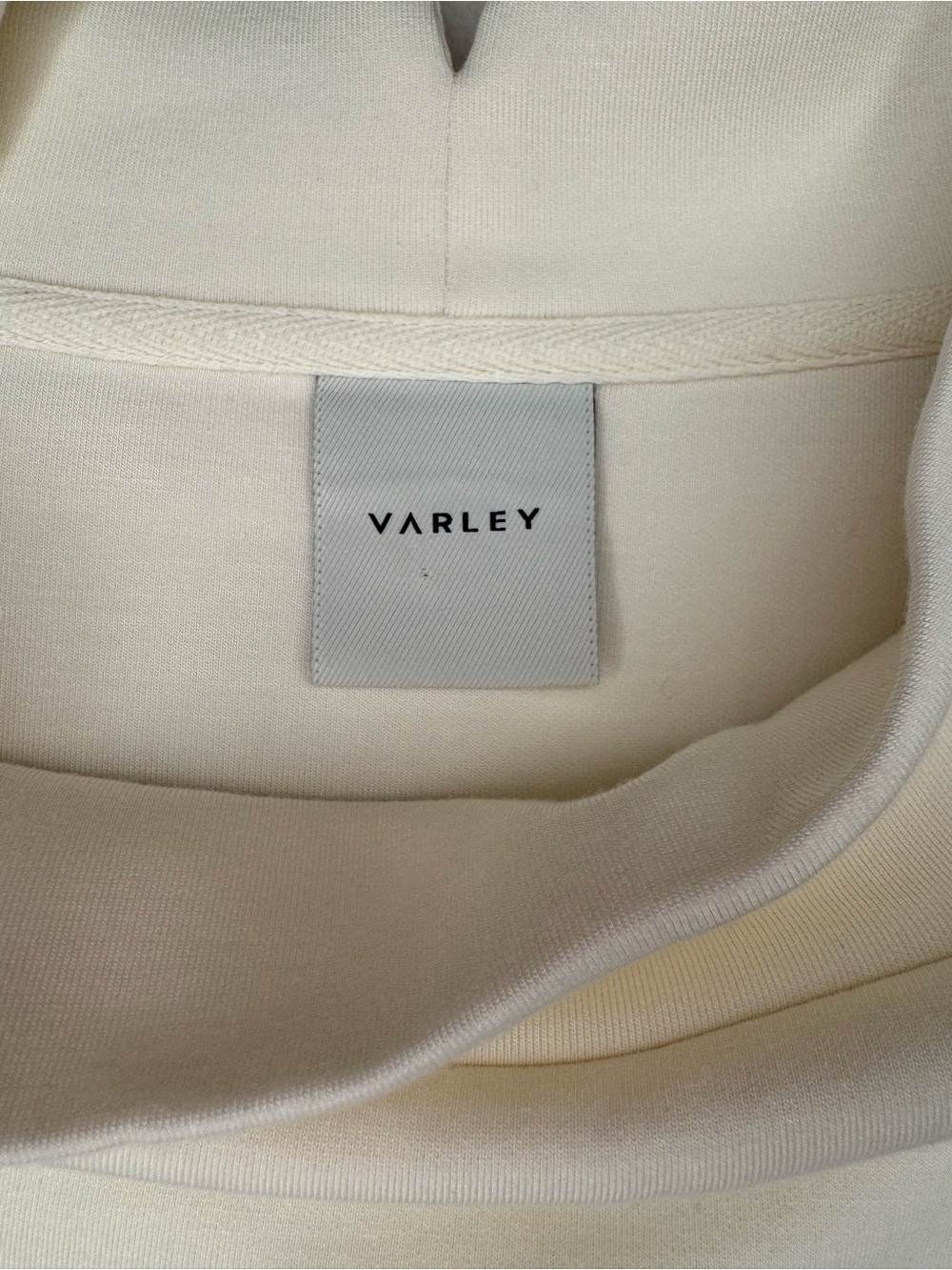 NWOT Varley Cream Viscose Blend Adjustable Waist Funnel Neck Sweatshirt M - Picture 8 of 10